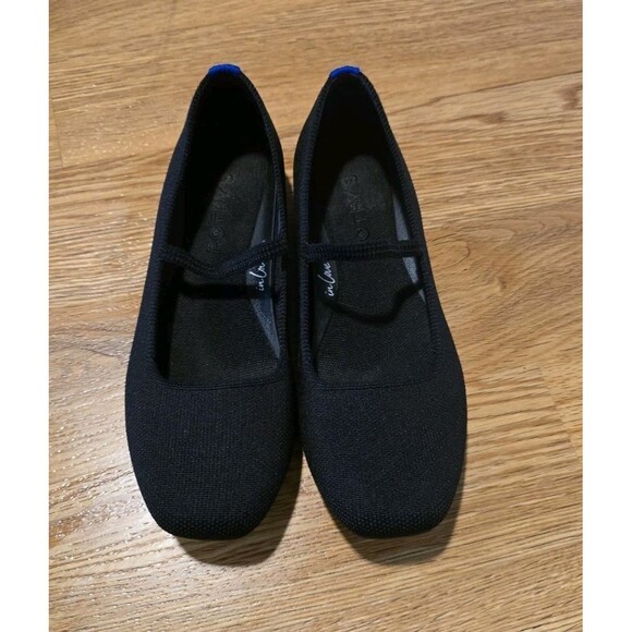 Rothy’s The Max Square Mary Jane Size 6 Black Comfy Square Toe Flats Washable - Picture 7 of 9